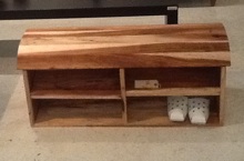 Bench made of young koa wood